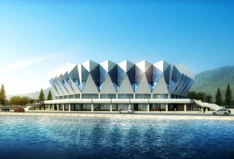 Estadio de construción de aceiro de forma deseñado