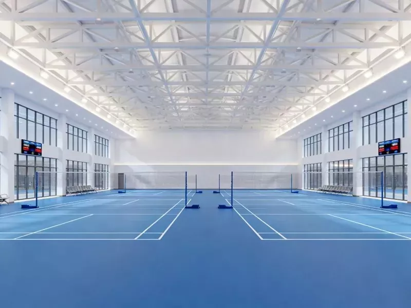 Construción de aceiro do pabellón de bádminton interior