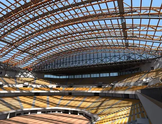 Estadio de marco espacial de aceiro de gran luz
