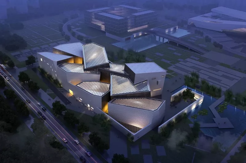 Edificio do Museo de Arte con marco de aceiro