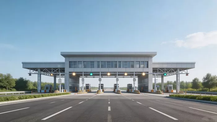 Construción da estación de peaxe da autoestrada con marco de aceiro