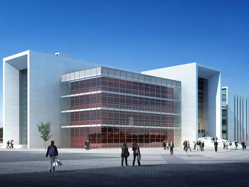Bloques de oficinas modernos de aceiro