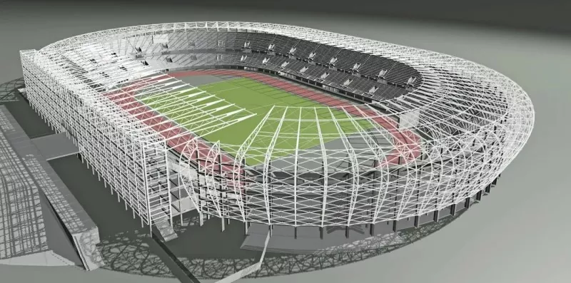 Estadio ao aire libre de estrutura de aceiro